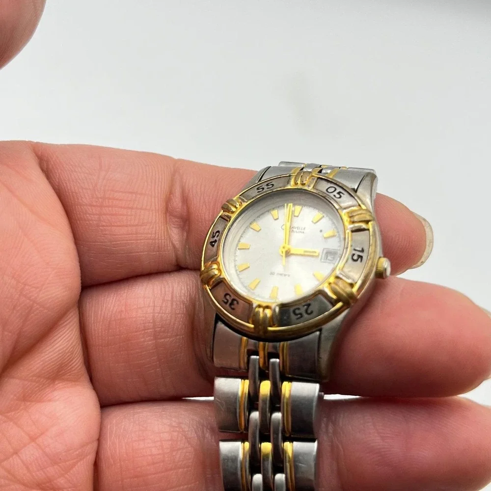 Caravelle by Bulova Two Tone Ladies Watch Date Welch's Engraved Employee Gift